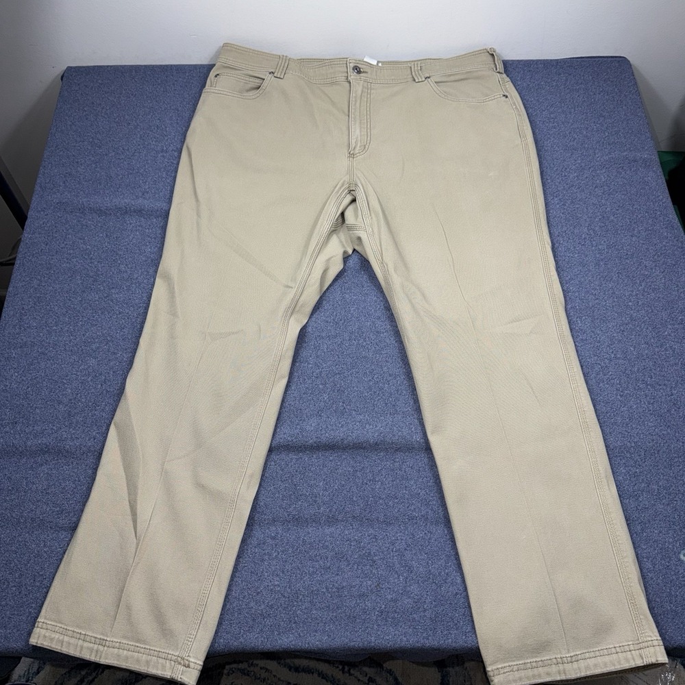 Duluth Trading Mens 42x32 Duluth Flex Fire Hose Standard Fit Pants Khaki Canvas